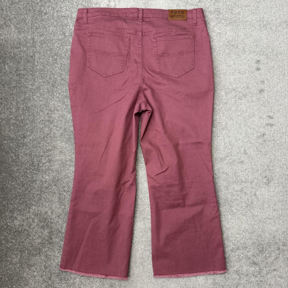 Frye and Co. Jeans Womens 20W Mauve High Rise Button Fly Raw Hem Stretch Bootcut - Picture 9 of 12
